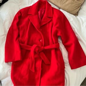 Vintage JULI de ROMA Red Pea Coat Trench Coat
